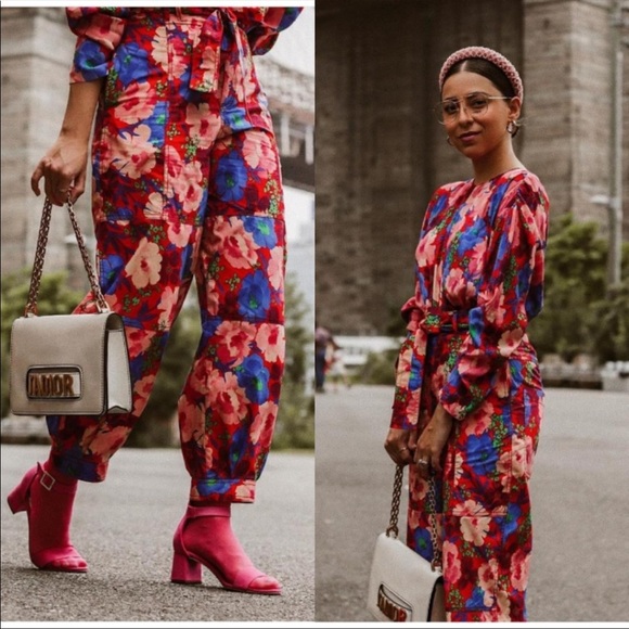 Zara floral print set of top and pants blogger fav - Picture 5 of 7